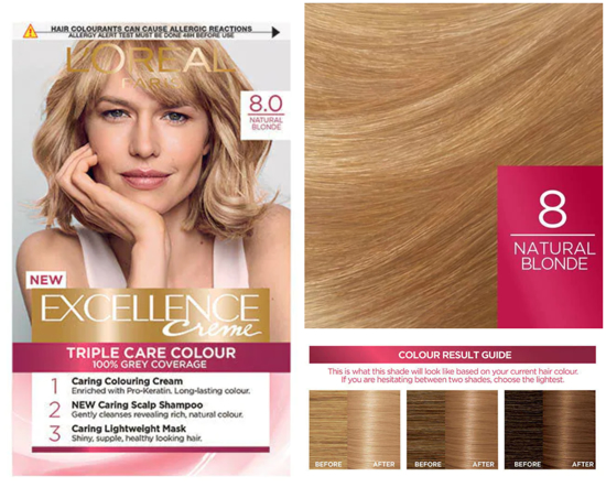 Slapen pil Regeringsverordening Ecomoj. LOreal Paris Excellence Creme 8 Natural Blonde Hair Dye