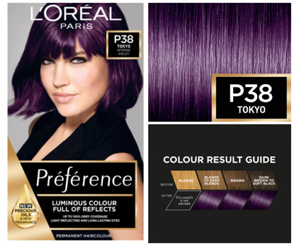 black purple hair dye loreal