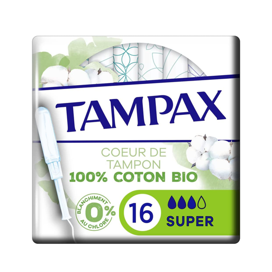 Picture of Tampax Organic Cotton Core Protection Super 16 Tampons
