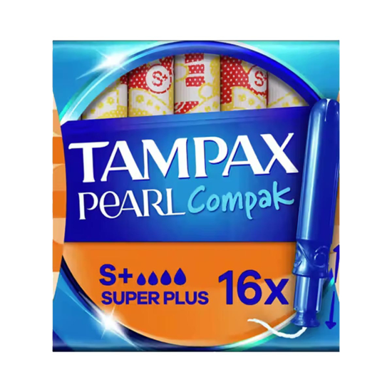 Picture of Tampax Pearl Compak Super Plus Tampons With Applicator 16 Tampons