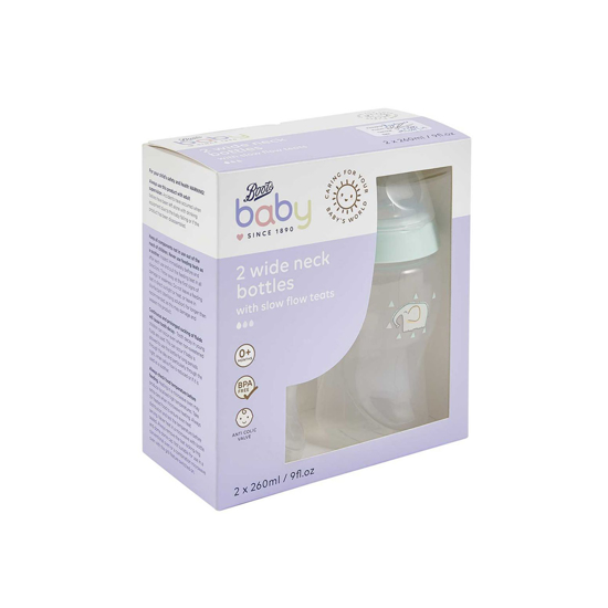 Picture of Boots Baby Wide Neck Bottle Pastel Twin Pack 260ml